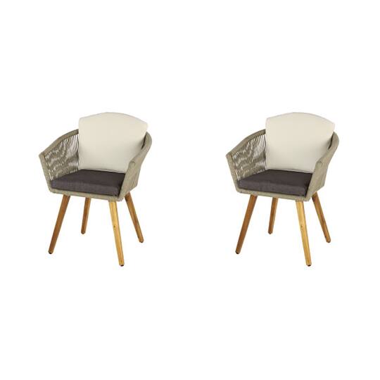 Light Brown Modern Outdoor Dining Chair Set
